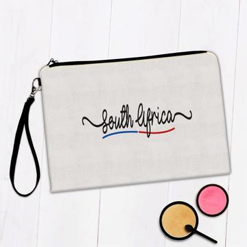 South Africa Flag Colors : Gift Makeup Bag African Travel Expat Country Minimalist Lettering