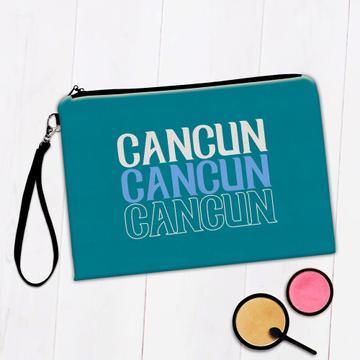 Cancun Mexico : Gift Makeup Bag Lettering MExican