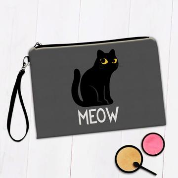 Black Cat Meow : Gift Makeup Bag Kitten Pet