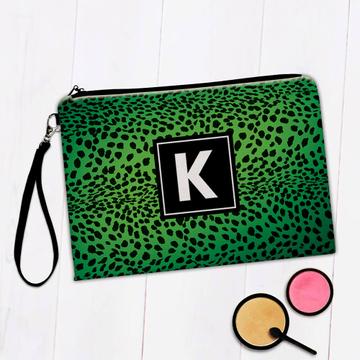 Cheetah Animal Print : Gift Makeup Bag Green Fashion Pattern For Her Feminine Modern