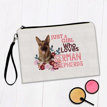 Just a Girl Who Loves German Shepherd : Gift Makeup Bag Dog Canine