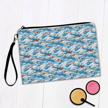Airplane Planes : Gift Makeup Bag For Pilot Fighter Him Father Dad Skies Clouds Kids Boy Birthday
