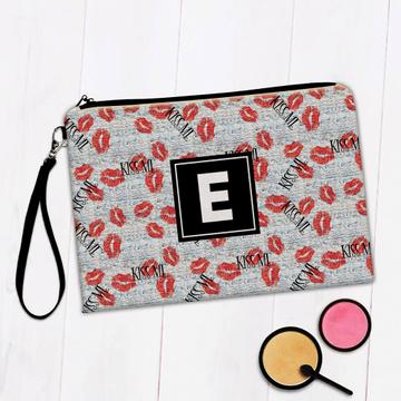 Kiss Me Lips Print : Gift Makeup Bag Cute Pattern For Lovers Valentines Day Best Friend Forever