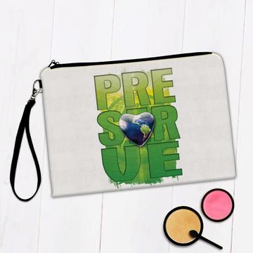 Ecolife Recycle Sign Heart : Gift Makeup Bag Environment Protection Sustainability Ecological