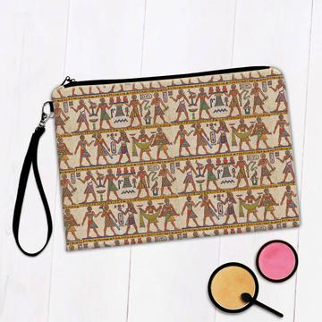 Egypt Egyptian Rock Art : Gift Makeup Bag History Ancient Print African Country Ramses Pattern