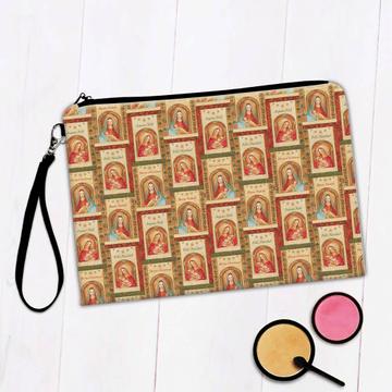 Jesus Birth Our Lady : Gift Makeup Bag Christmas Pattern Baby Nativity Christian Religious Vintage