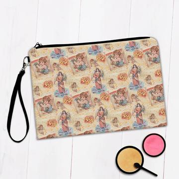 Baby Angels Archangels : Gift Makeup Bag Flowers Floral Christian Religious Pattern Catholic Vintage