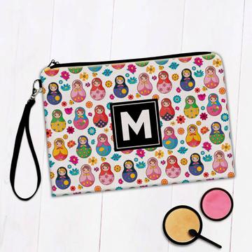 Cute Dolls Matryoshka Russia : Gift Makeup Bag Russian Pattern Trends Flowers For Girl Room Decor