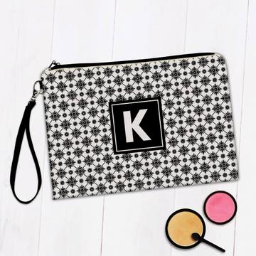 Classic Tile Print : Gift Makeup Bag Quatrefoil Pattern Home Wall Decor Flowers Abstract Retro