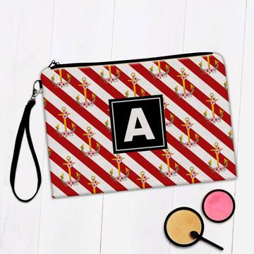 Anchor Flowers : Gift Makeup Bag Marine Fashion Floral Pattern Stripes For Mom Feminine Style