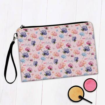 Flowers and Butterflies  : Gift Makeup Bag Floral Pink Pattern