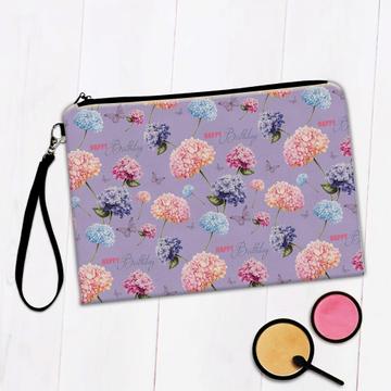 Flowers and Butterflies  : Gift Makeup Bag Floral Purple Pattern