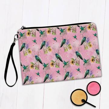 Colibri Sunflower : Gift Makeup Bag Hummingbird Pink