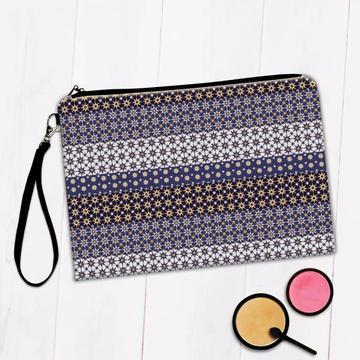 Arabesque Pattern White and Blue : Gift Makeup Bag