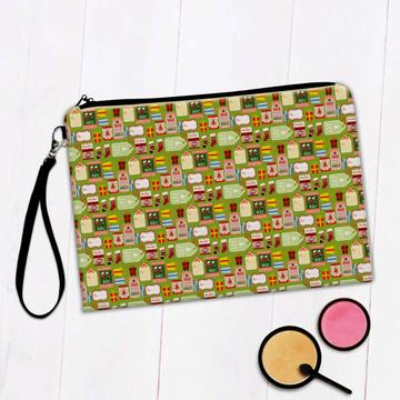 Christmas Spanish Tags : Gift Makeup Bag Boxes Pattern To From Wishes Kids Funny Holidays Decor