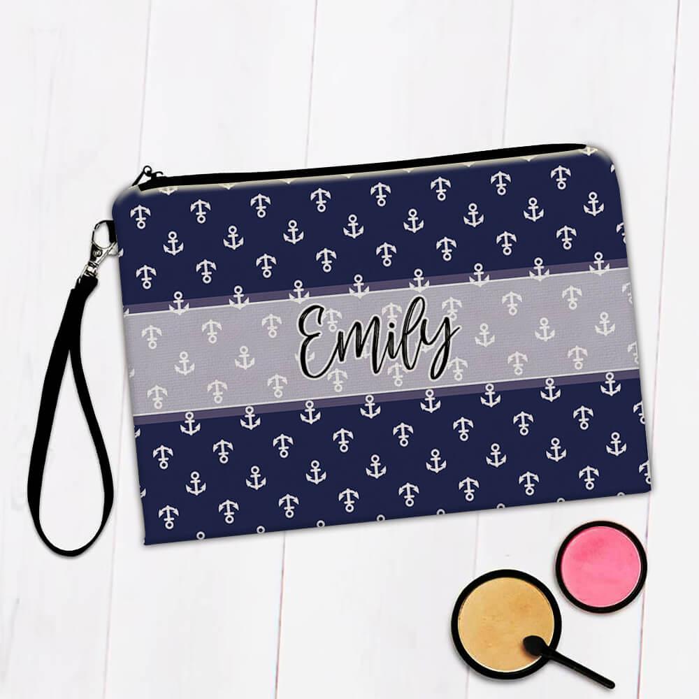 Bolsa de Maquillaje de Regalo: Pequeñas Anclas Baby Shower Niño Habitación Calcomanía Patrón Marítimo - Imagen 4 de 7
