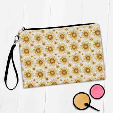 Repeatable Sunflower Pattern : Gift Makeup Bag Pastel Painting Summer Wedding Party Decor
