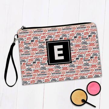 Merry Christmas Wishes : Gift Makeup Bag New Year Holidays Seasons Greetings Pattern Text
