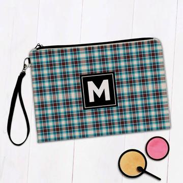 Checkered Tartan Pattern : Gift Makeup Bag Abstract Chess Plaid Fabric Art Print For Him Father Retro