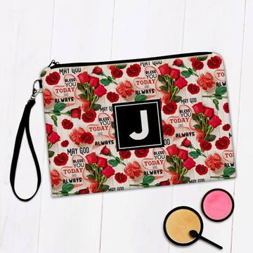 Red Roses Wood Pattern : Gift Makeup Bag Valentines Day For Mother Mom Love Lover Birthday
