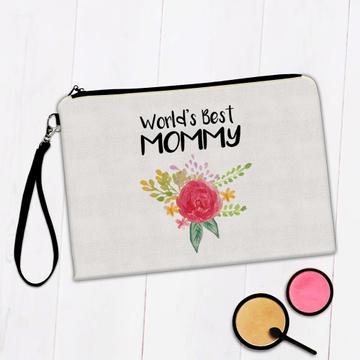 World’s Best Mommy : Gift Makeup Bag Family Cute Flower Christmas Birthday
