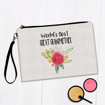 World’s Best Great Grandmother : Gift Makeup Bag Family Cute Flower Christmas Birthday
