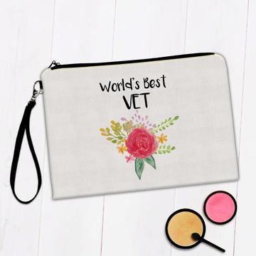 World’s Best VET : Gift Makeup Bag Work Job Cute Flower Christmas Birthday