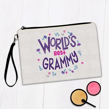 Worlds Best GRAMMY : Gift Makeup Bag Great Floral Birthday Family Grandma Grandmother