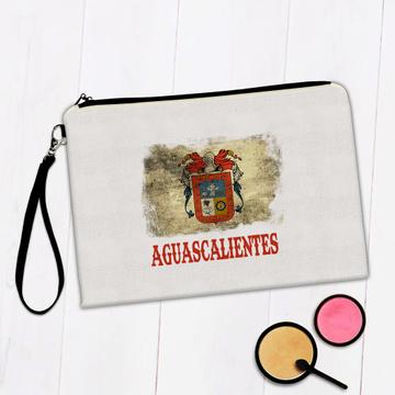 Aguascalientes Mexico : Gift Makeup Bag Distressed Flag Vintage Mexican Expat Country