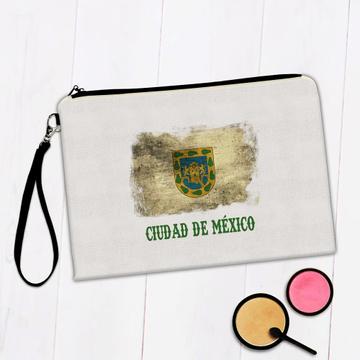Ciudad de Mexico : Gift Makeup Bag Distressed Flag Vintage Mexican Expat Country