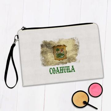 Coahuila Mexico : Gift Makeup Bag Distressed Flag Vintage Mexican Expat Country