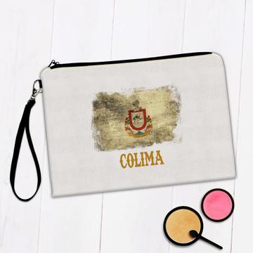 Colima Mexico : Gift Makeup Bag Distressed Flag Vintage Mexican Expat Country