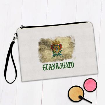 Guanajuato Mexico : Gift Makeup Bag Distressed Flag Vintage Mexican Expat Country