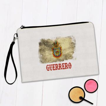 Guerrero Mexico : Gift Makeup Bag Distressed Flag Vintage Mexican Expat Country