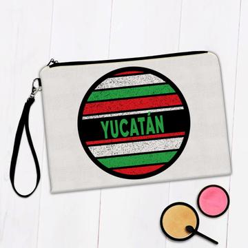 YucatÃ ¡n Mexico : Gift Makeup Bag Distressed Circular Mexican Expat Country