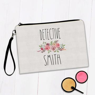 Personalized Detective Boho Name : Gift Makeup Bag Floral Roses Flowers Customizable