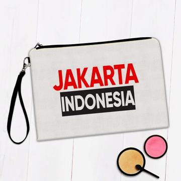 Jakarta Indonesia : Gift Makeup Bag Red and Black Fonts