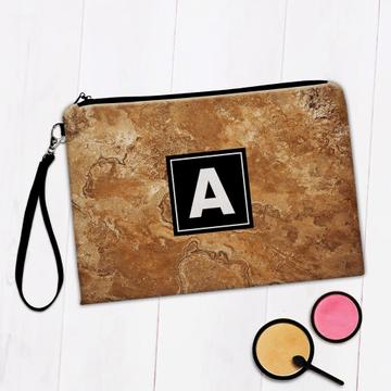 Marble Texture Print : Gift Makeup Bag Natural Stone Rock Abstract Gradient Color Seamless