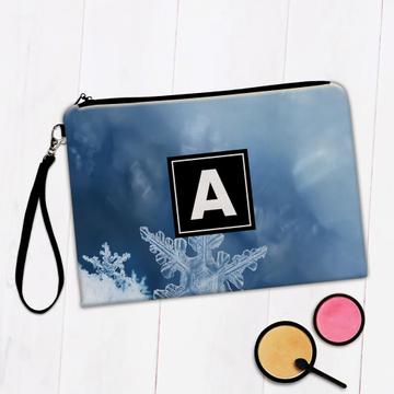 Cute Snowflake Photograph : Gift Makeup Bag Tracery Delicate Winter Snow Poster New Year