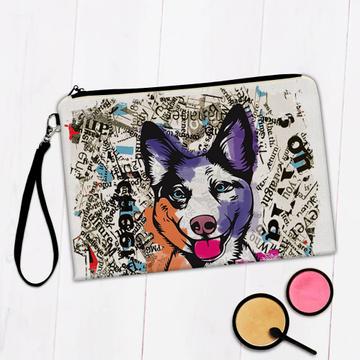 Siberian Husky Collage : Gift Makeup Bag Urban Artistic Art Patchwork Pencil Sketch Dog Dogs