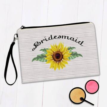 Sunflower Bridesmaid : Gift Makeup Bag Flower Floral Yellow Decor