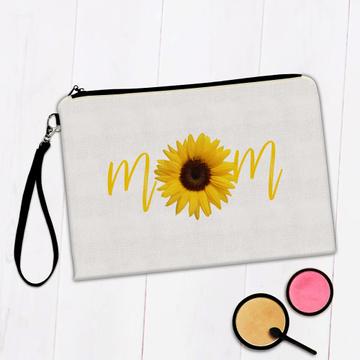 Sunflower Mom : Gift Makeup Bag Flower Floral Yellow Decor For Her Feminine Woman Women