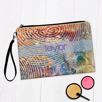 Fingerprint Tie Dye : Gift Makeup Bag Colorful Abstract Art Decor Joyful Spiral Groovy Funky