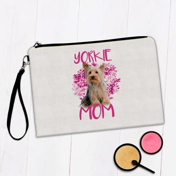 Yorkie Mom Flowers : Gift Makeup Bag Cute Yorkshire Dog Pet Dogs