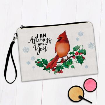 Cardinal Snow Winter Berries : Gift Makeup Bag Bird Grieving Lost Loved Christmas