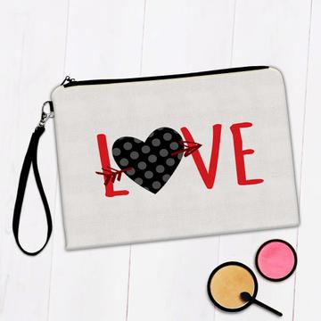 Heart Polka Dots : Gift Makeup Bag Valentines Day Love Romantic Girlfriend Wife Boyfriend Husband