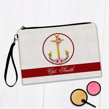 Personalized Anchor : Gift Makeup Bag Captain Smith Naval Boat Beach House Maritime