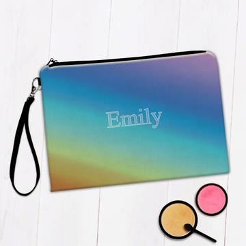 Rainbow Watercolor Blurry Stripes : Gift Makeup Bag Abstract Home Decor Tie Dye Colors