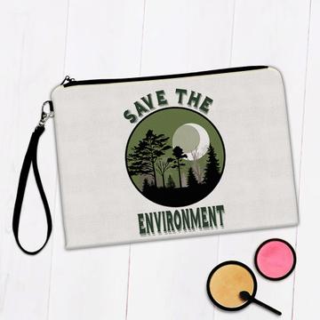 Save The Environment : Gift Makeup Bag Green Power Plant Trees Ecology Nature Protection