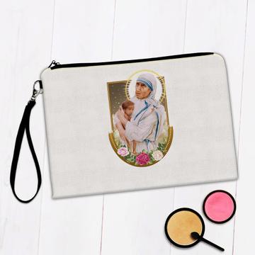 Mother Teresa Child : Gift Makeup Bag Baby Saint Catholic Madre Christian Roses Love